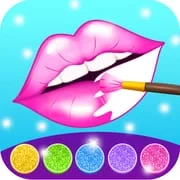Glitter lips coloring game icon