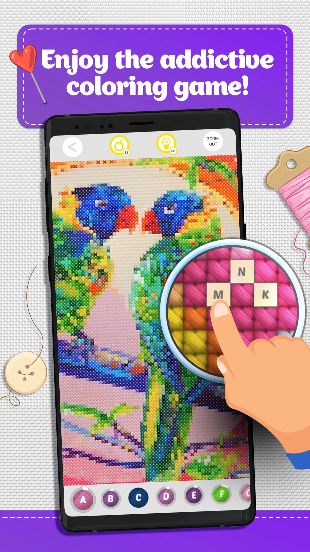 Cross Stitch Coloring Art Screenshot 1