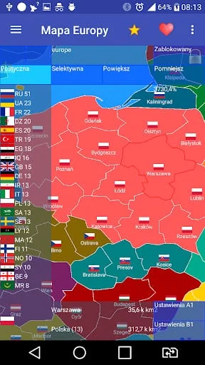 Europe map Screenshot 1