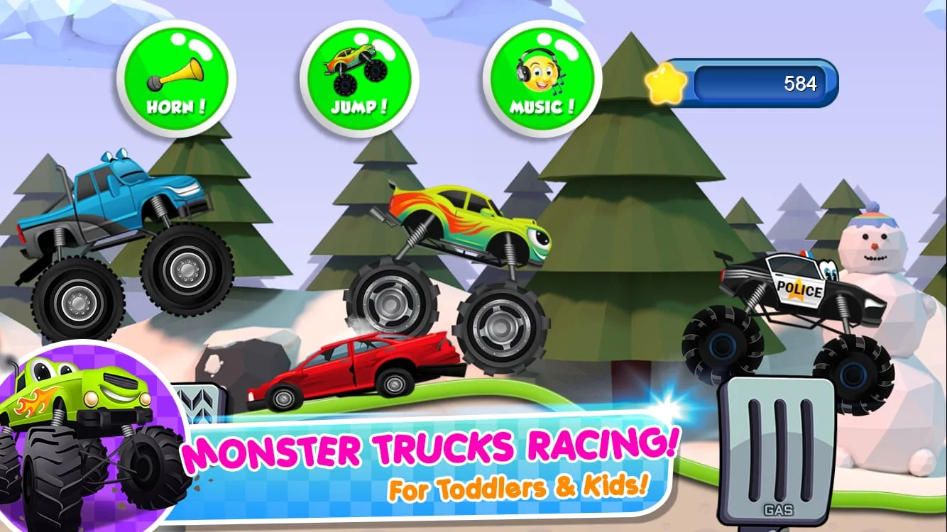 Monster Trucks Game for Kids 2 Screenshot 1