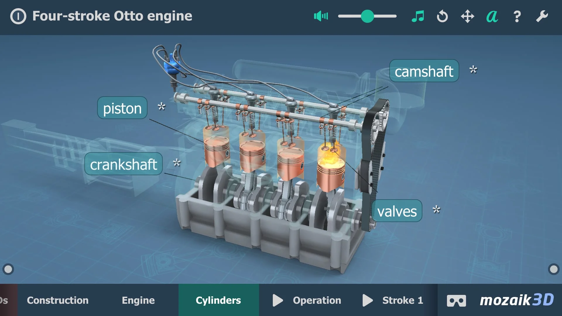 Four-stroke Otto engine 3D Screenshot 3