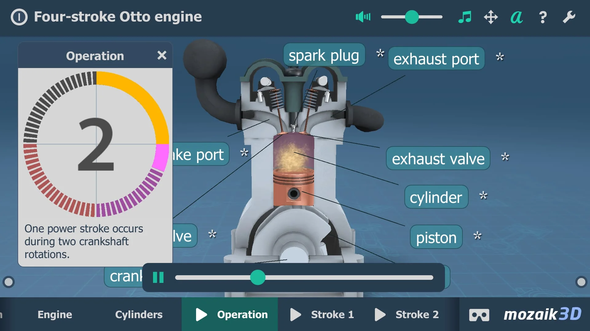 Four-stroke Otto engine 3D Screenshot 4