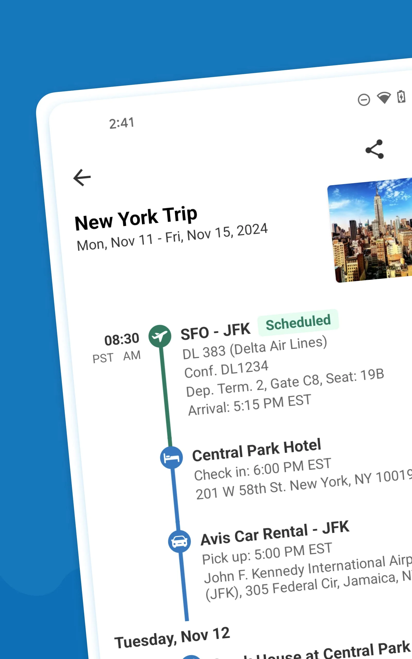 TripIt: Travel Planner Screenshot 1