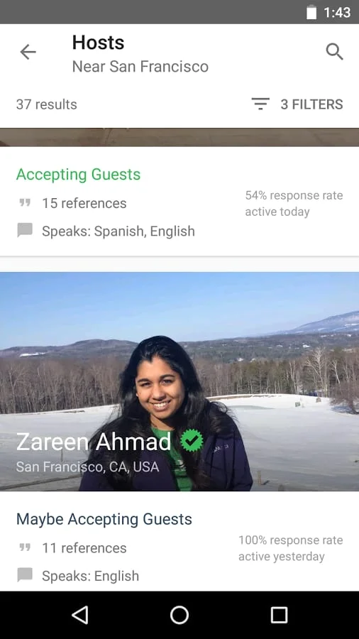 Couchsurfing Travel App Screenshot 3
