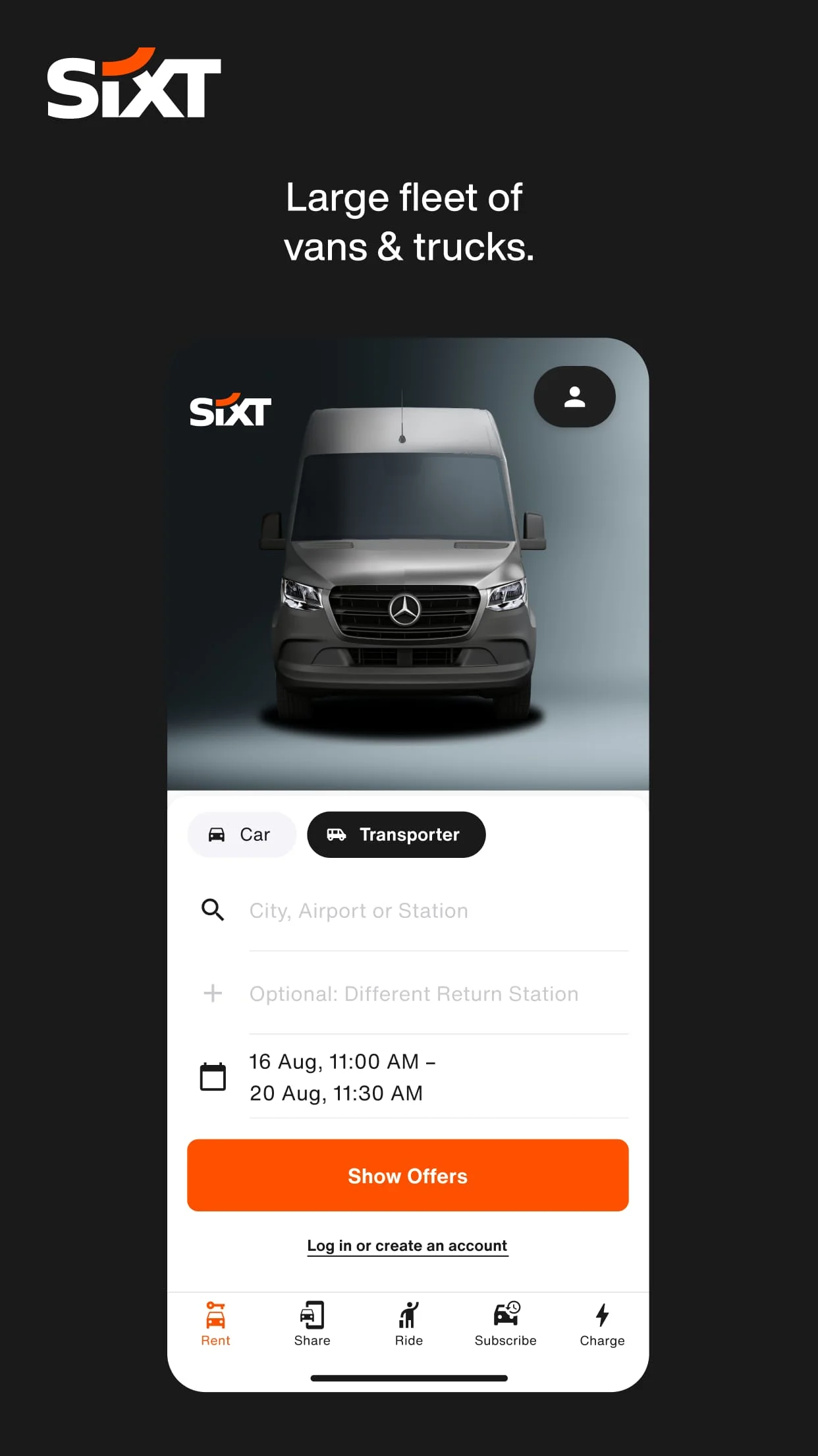SIXT rent. share. ride. plus. Screenshot 3