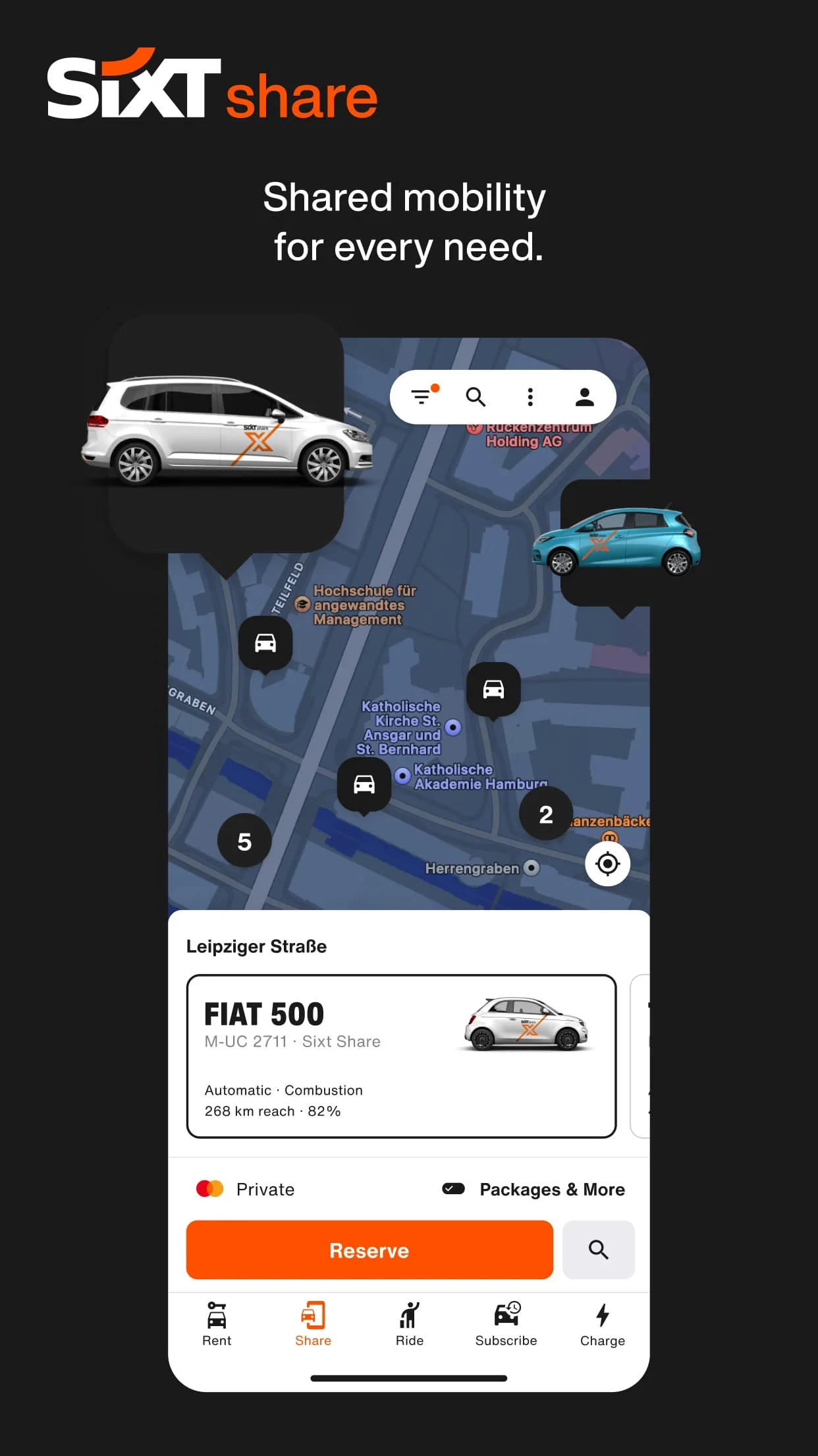 SIXT rent. share. ride. plus. Screenshot 4