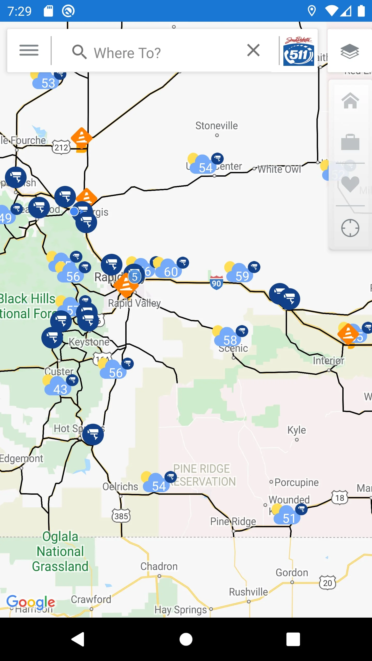 SDDOT 511 Screenshot 1