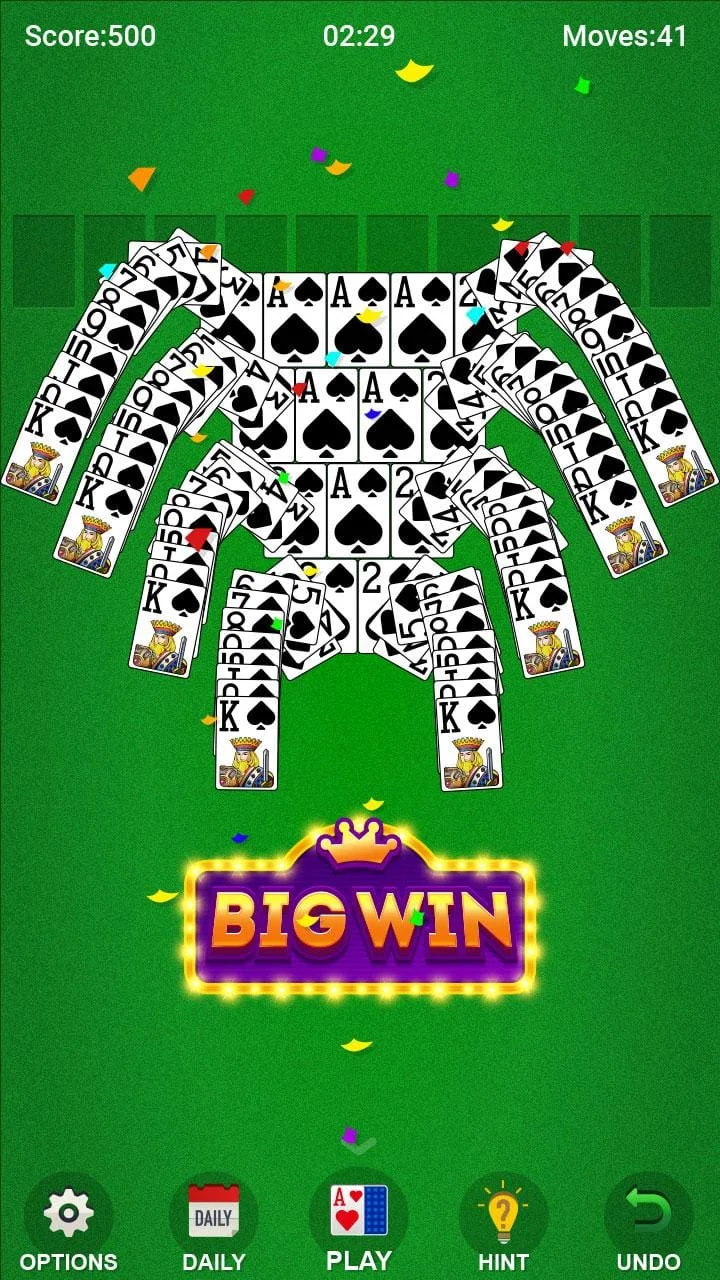 Spider Solitaire Screenshot 2