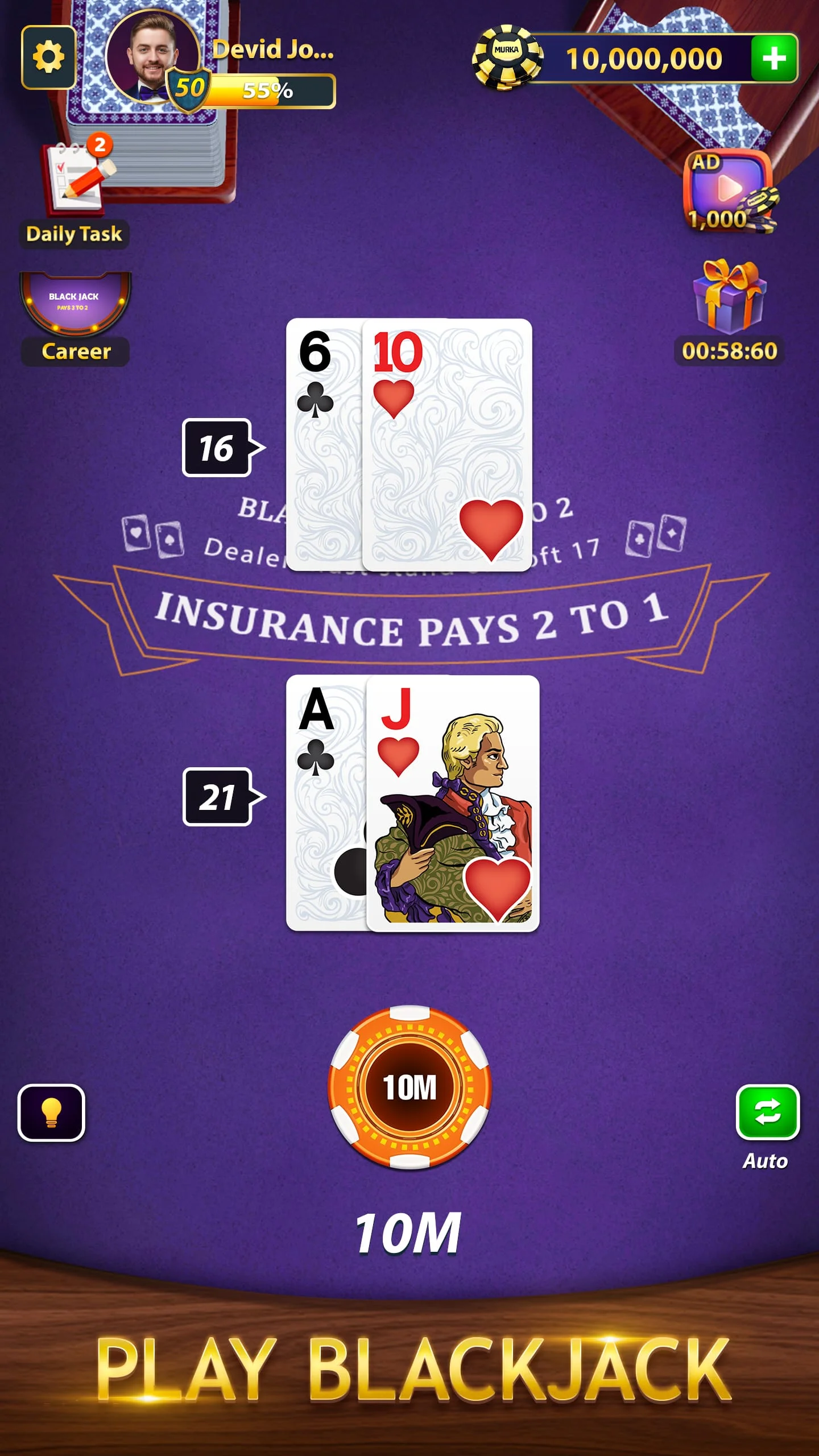 BlackJack by Murka: 21 Classic Screenshot 2