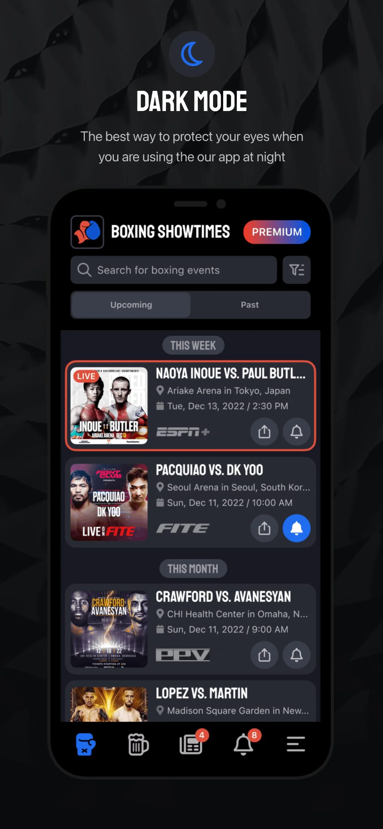 Boxing Showtimes Screenshot 3