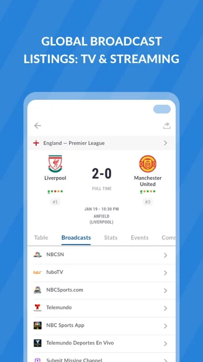 Live Soccer TV: Scores & Stats Screenshot 3