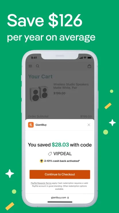 PayPal Honey: Coupons, Rewards Screenshot 4