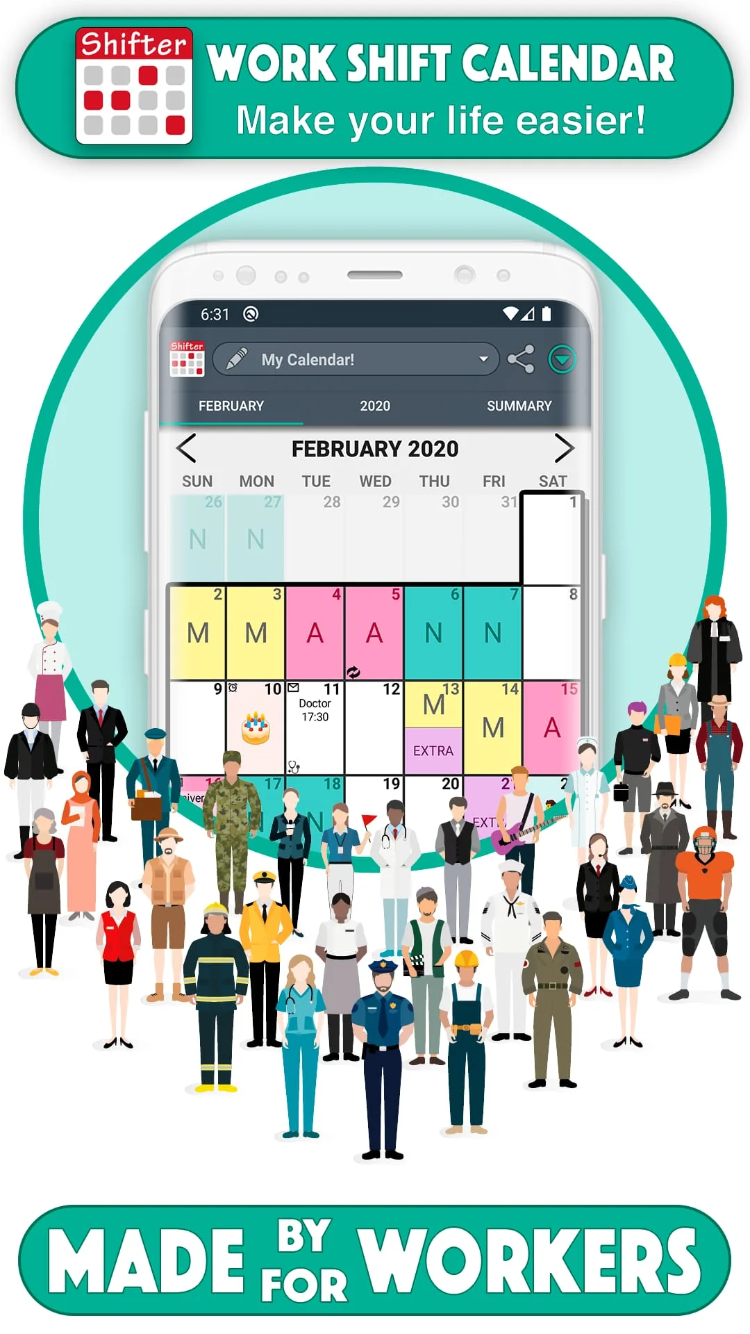 Work Shift Calendar Screenshot 1