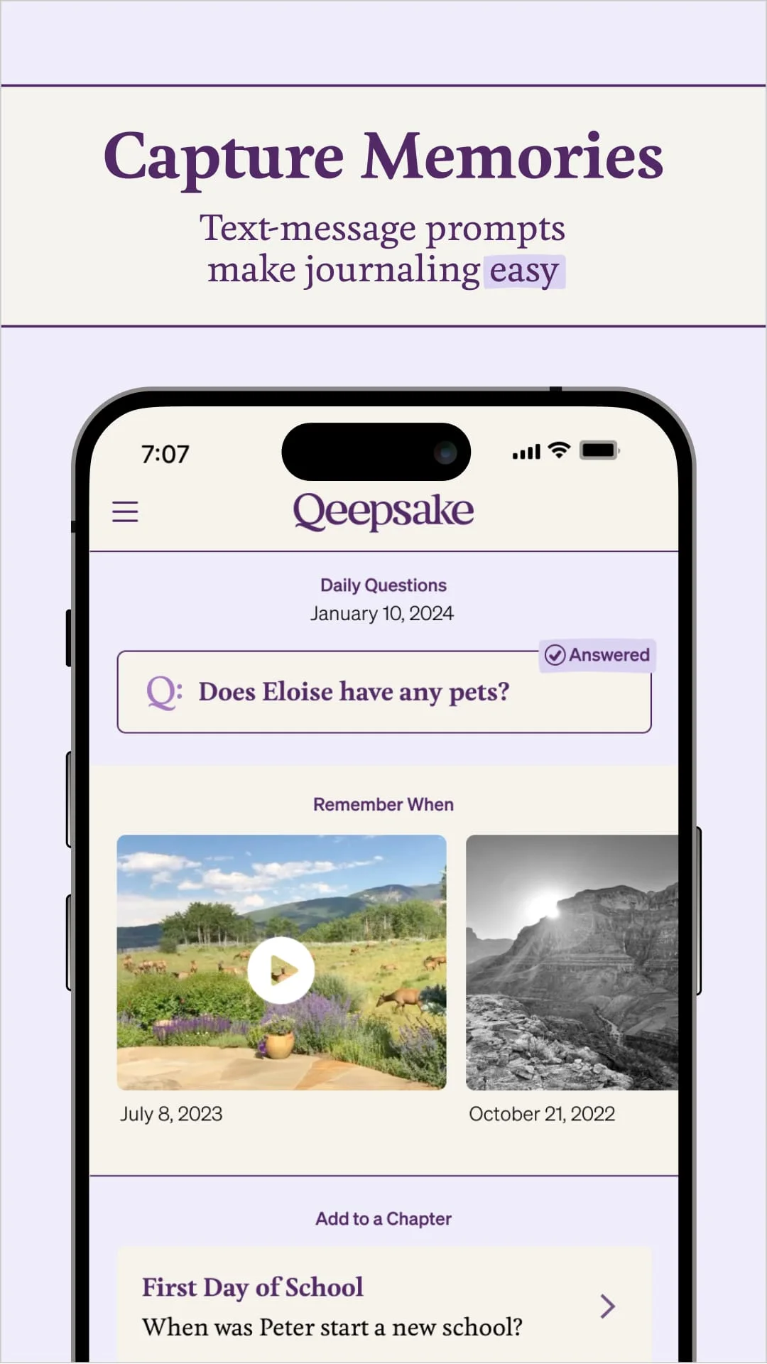 Qeepsake: Family & Baby Book Screenshot 2