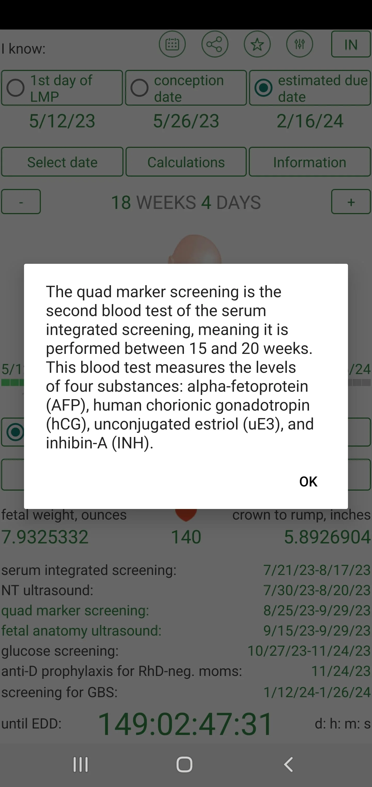 Pregnancy Due Date Calculator Screenshot 4