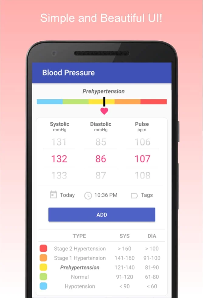 Blood Pressure Diary Screenshot 1