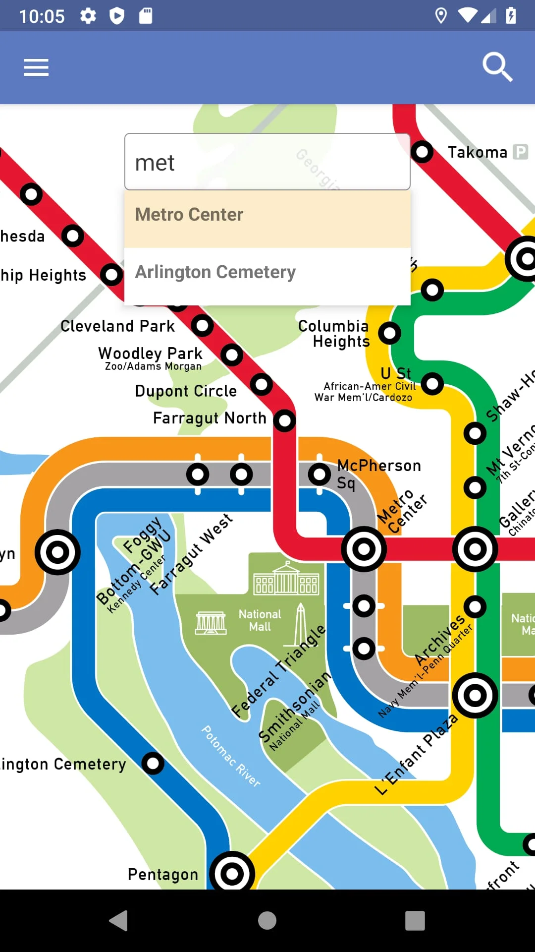 DC Metro and Bus Screenshot 2