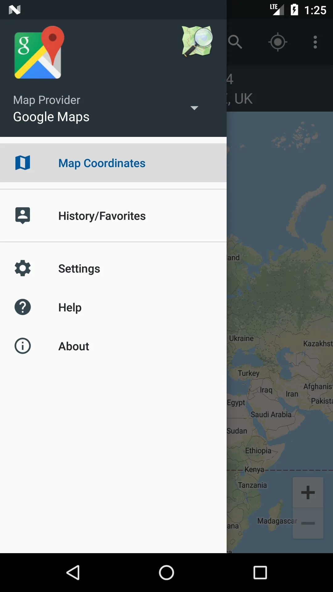 Map Coordinates Screenshot 2