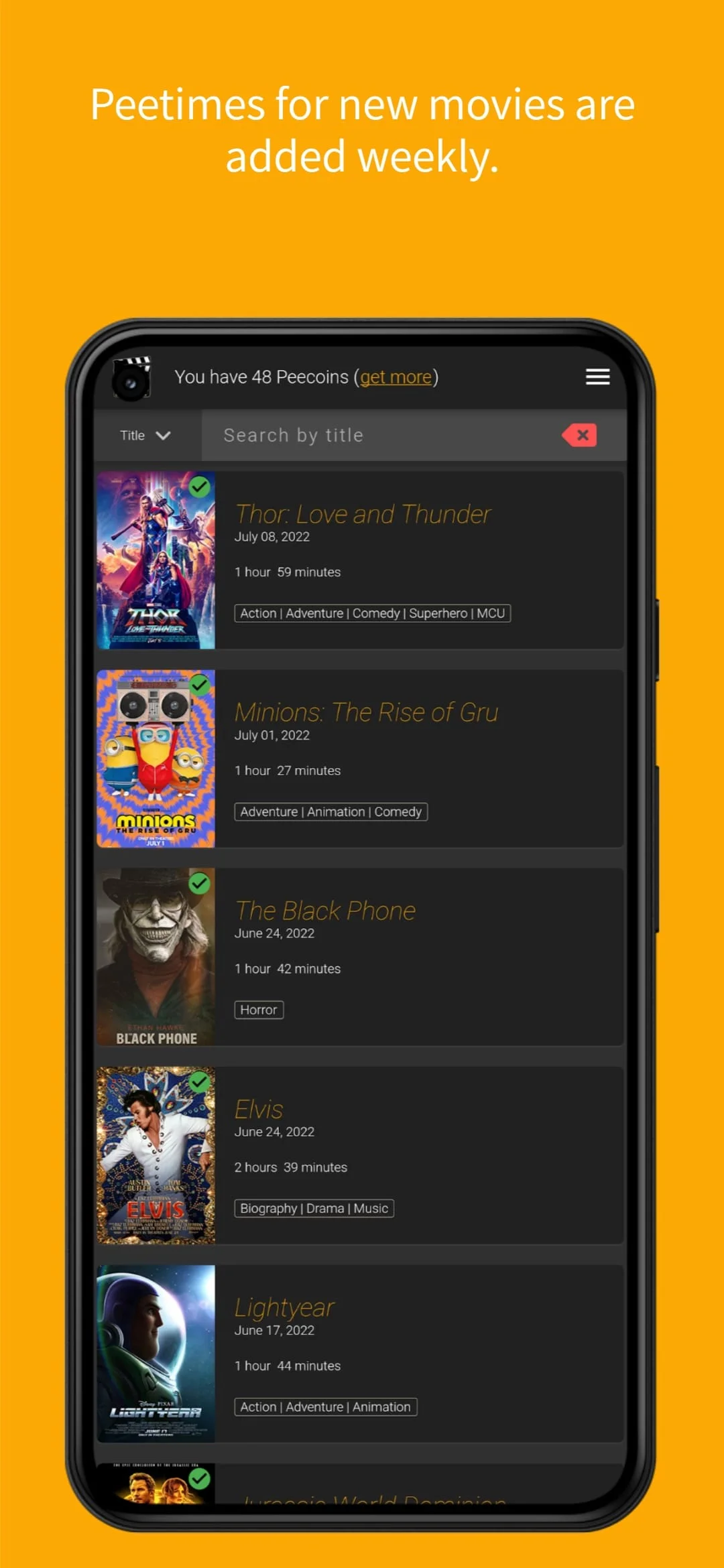 RunPee. Screenshot 1