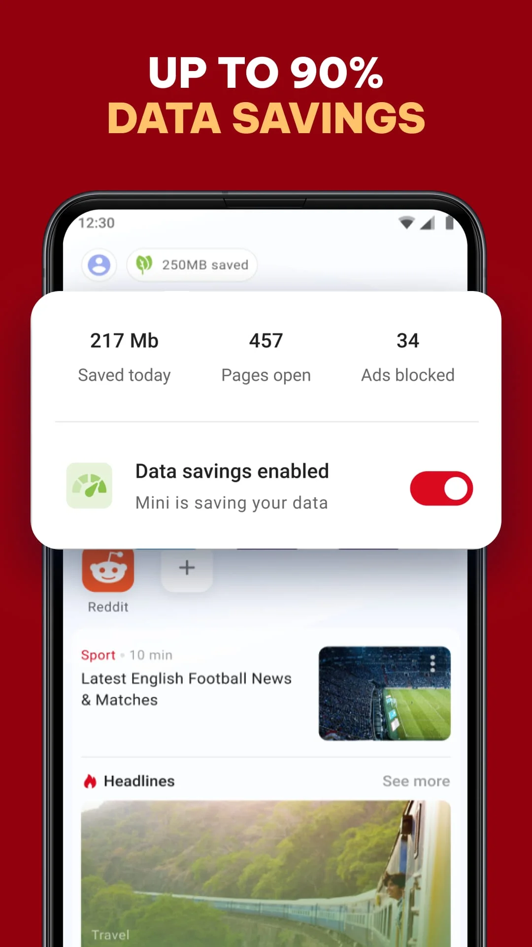Opera Mini: Fast Web Browser Screenshot 2