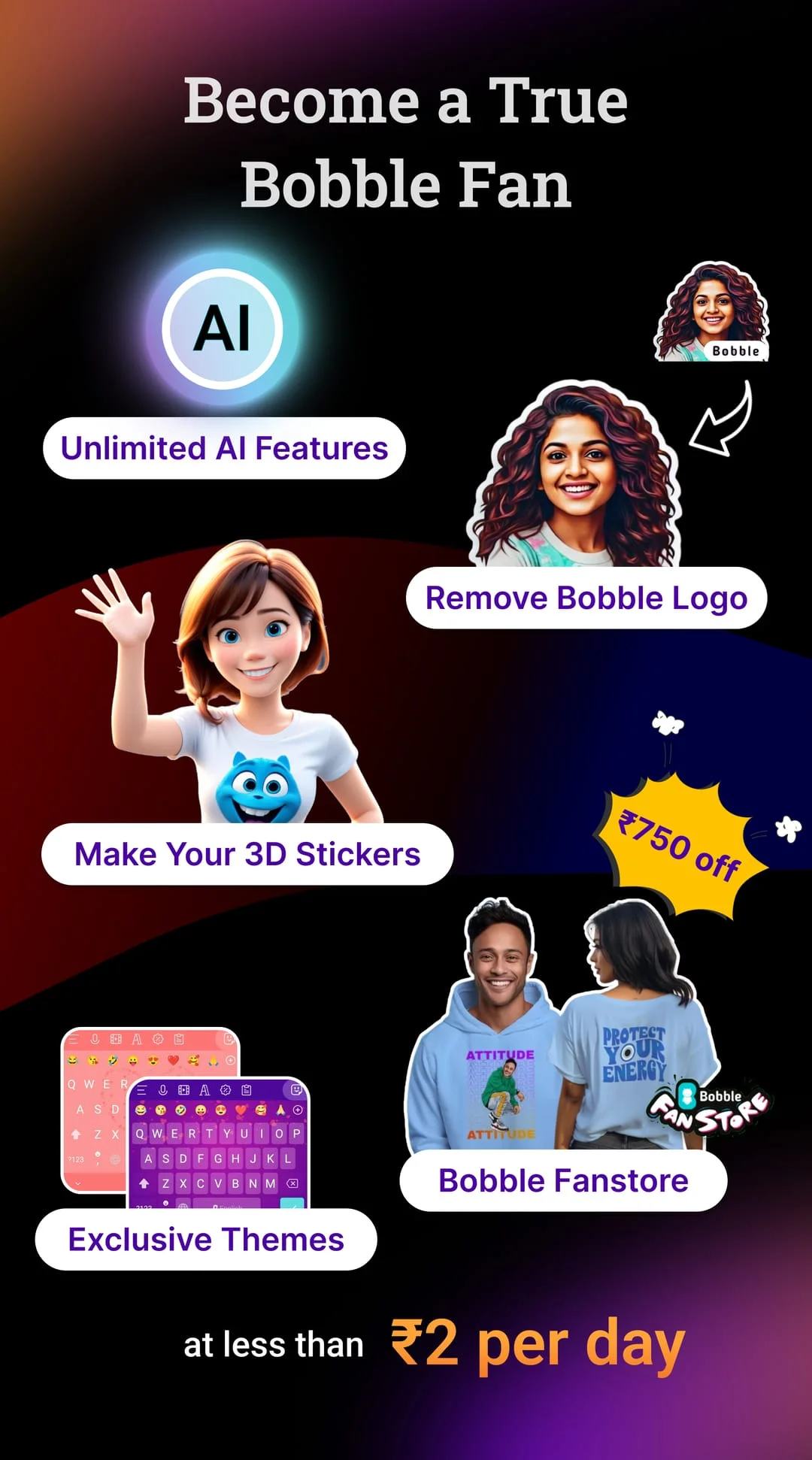 Bobble AI Keyboard Memes, Gifs Screenshot 3