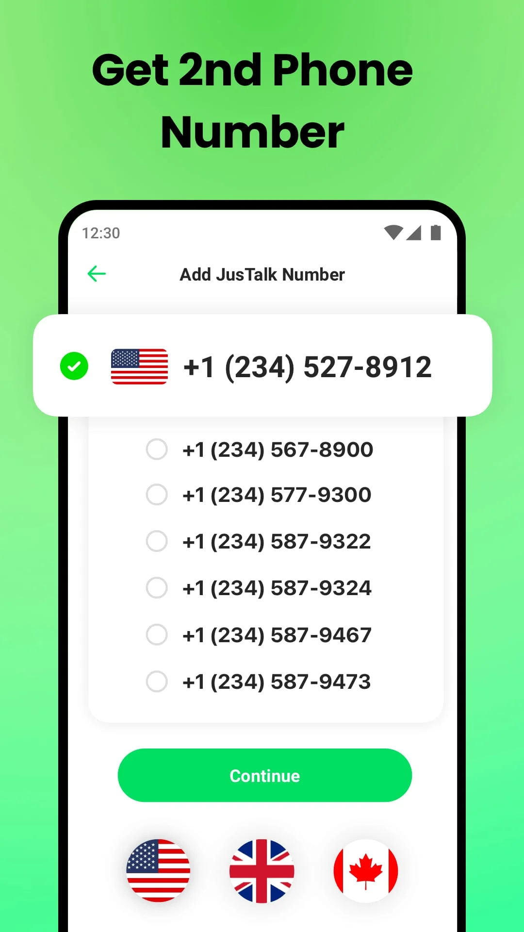 JusTalk 2nd Phone Number Screenshot 1