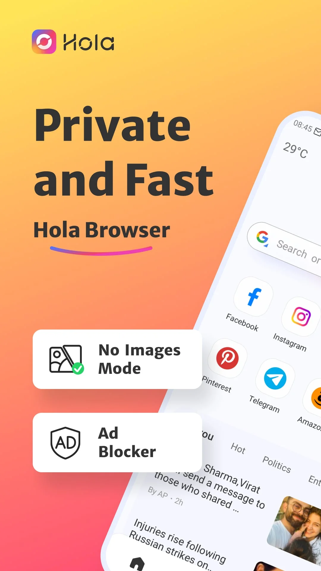 Hola Browser-Private&Fast web Screenshot 1