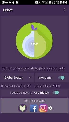 Orbot: Tor for Android Screenshot 1