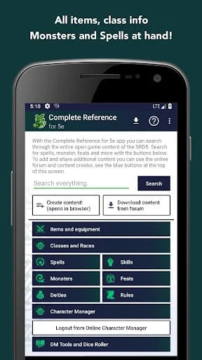 Complete Reference for DnD 5 Screenshot 1