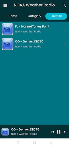 NOAA Weather radio Screenshot 1