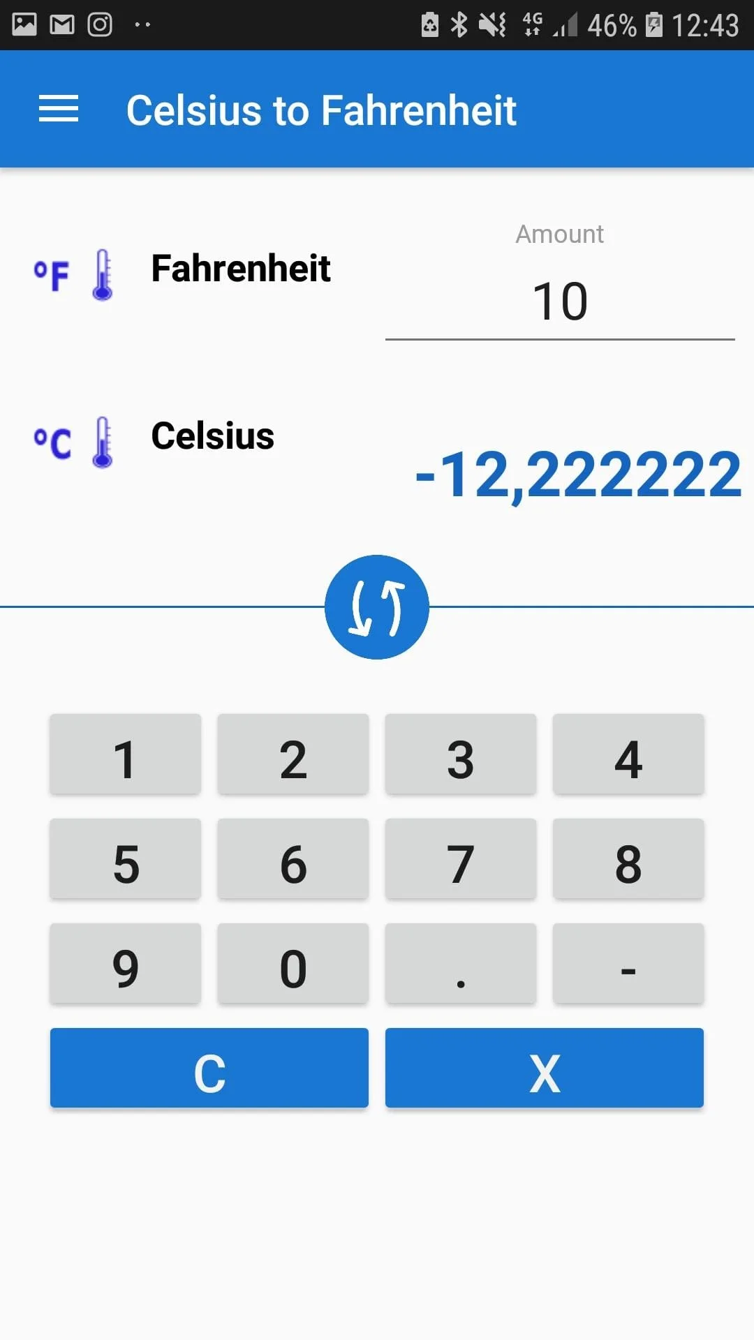 Celsius to Fahrenheit Convert Screenshot 2