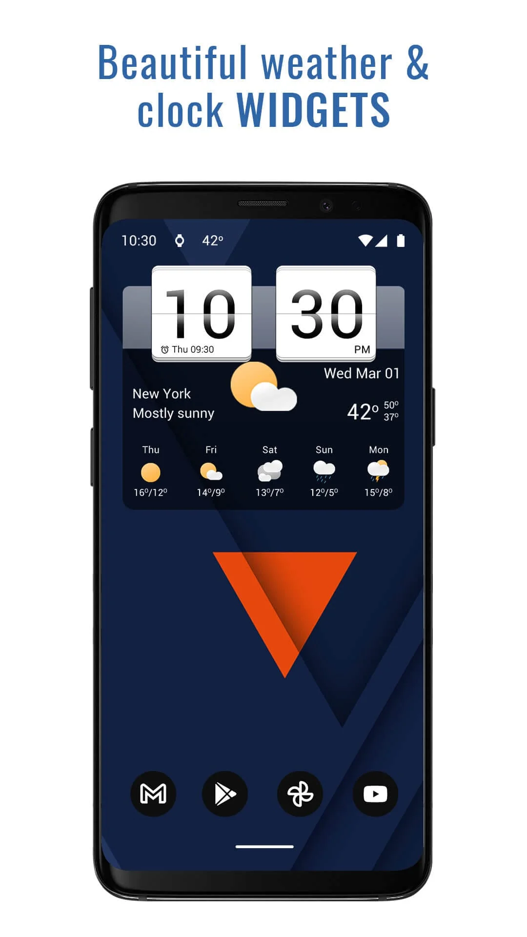 Sense Flip Clock & Weather Screenshot 1