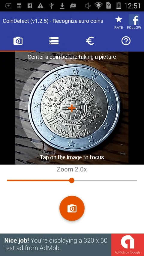 CoinDetect for euro collectors Screenshot 1