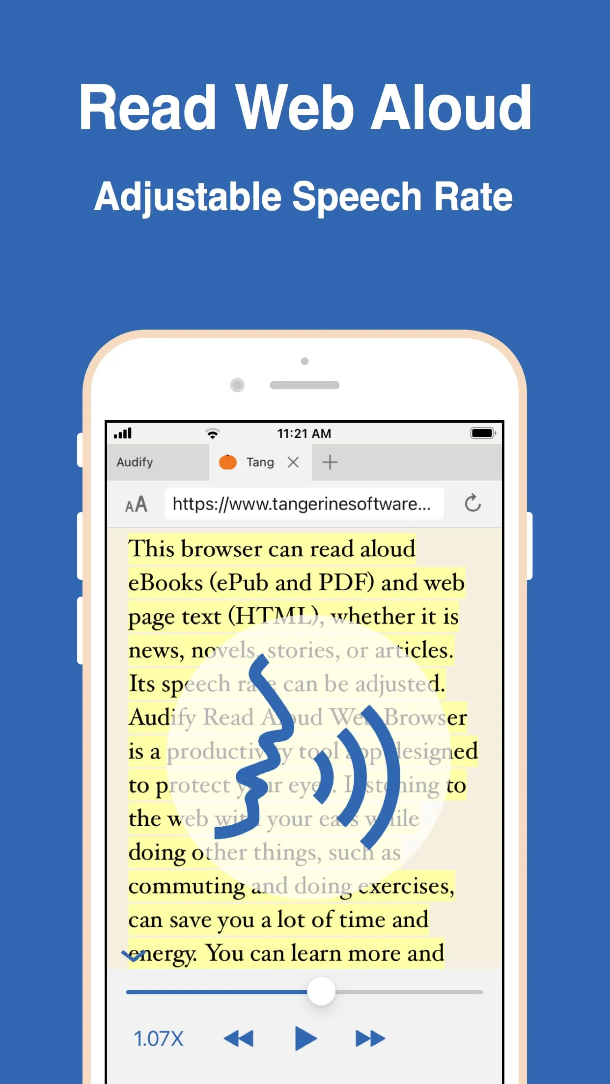 Audify read aloud web browser Screenshot 2