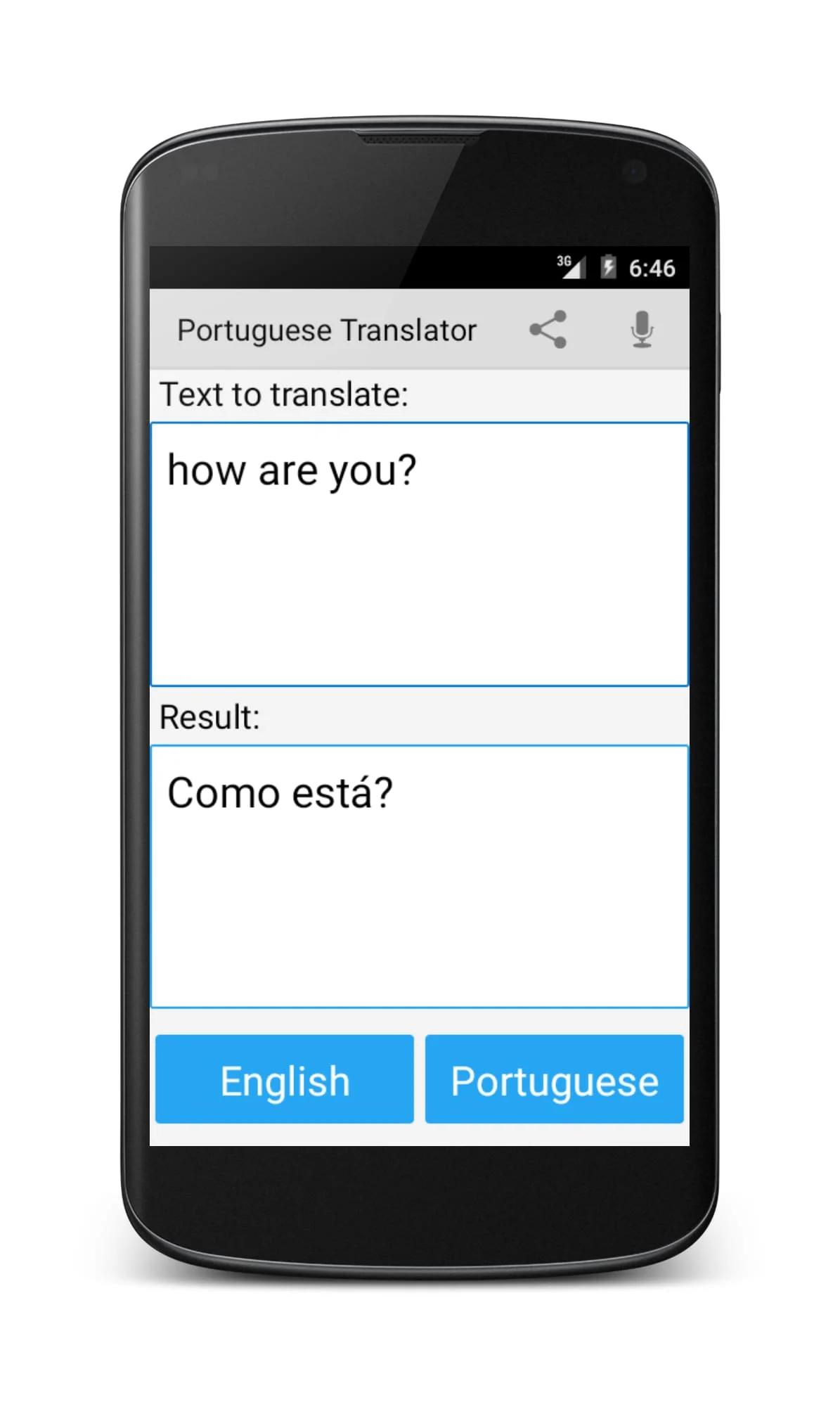 Portuguese English Translator Screenshot 1