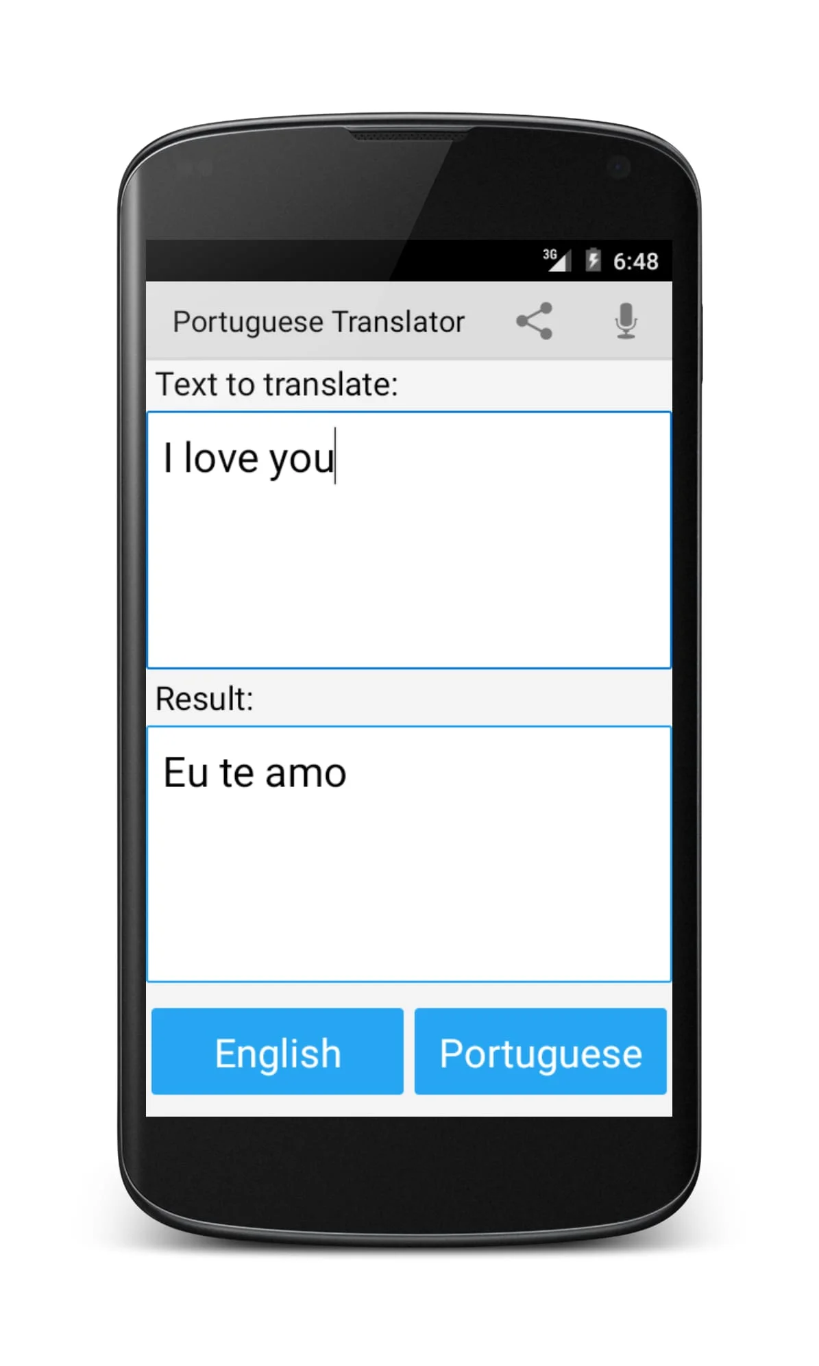 Portuguese English Translator Screenshot 3