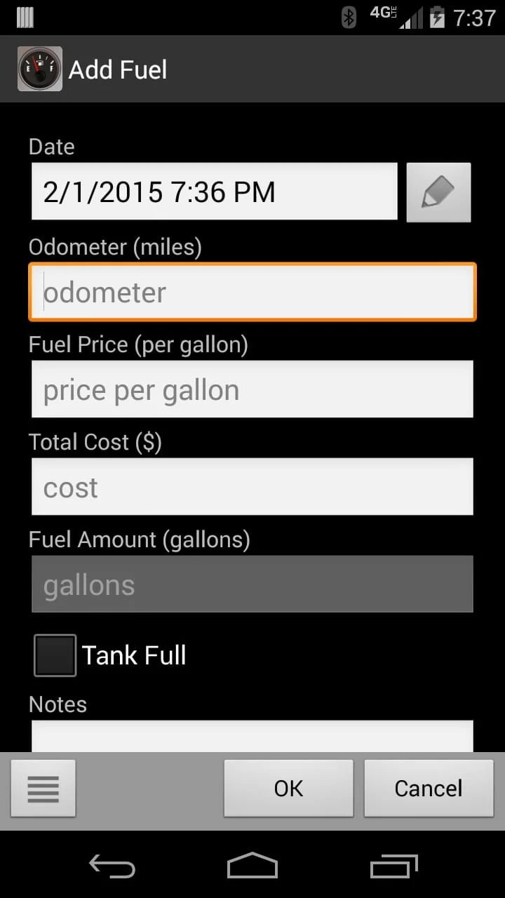 FillUp - Gas Mileage Log Screenshot 2