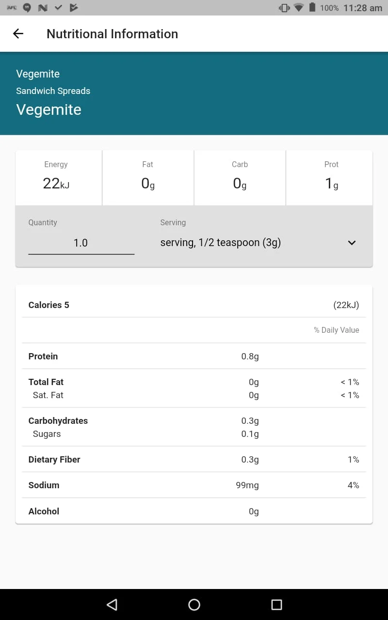 CalorieKing Screenshot 3