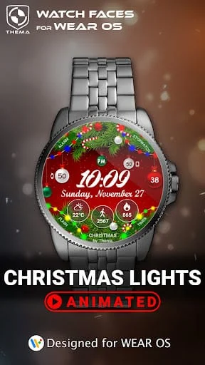 Christmas Lights Watch Face Screenshot 1