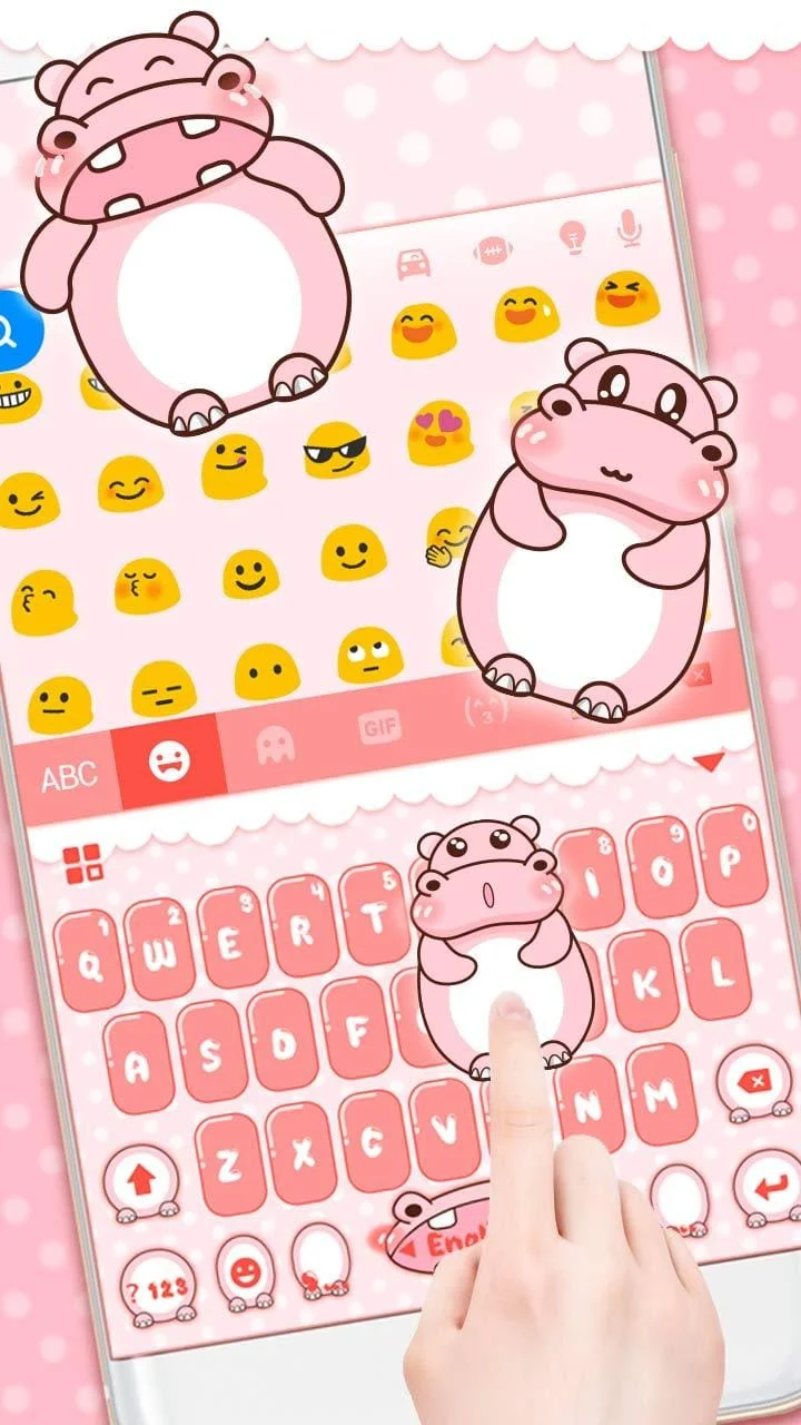 Pink Cute Hippo Theme Screenshot 4