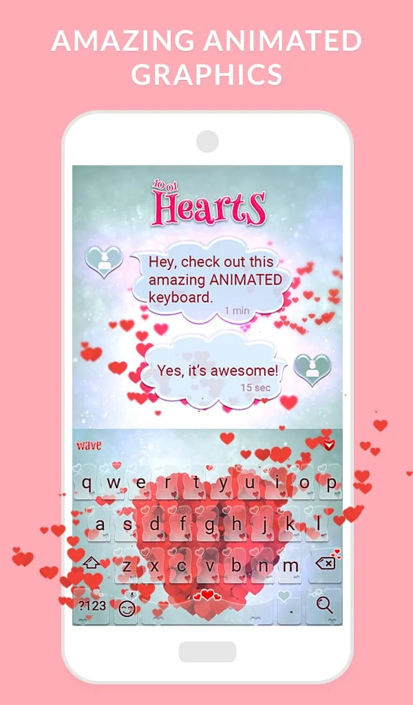 Wave Animated Keyboard Emoji Screenshot 1