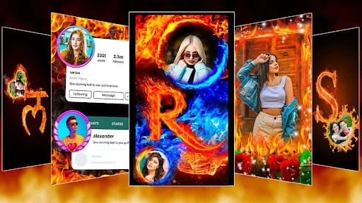 Fire Text Photo Frames App Screenshot 1