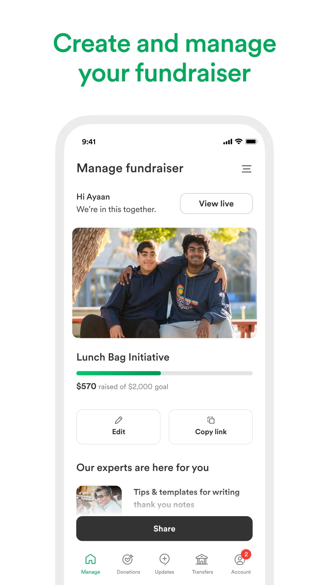 GoFundMe: Best in Crowdfunding Screenshot 2