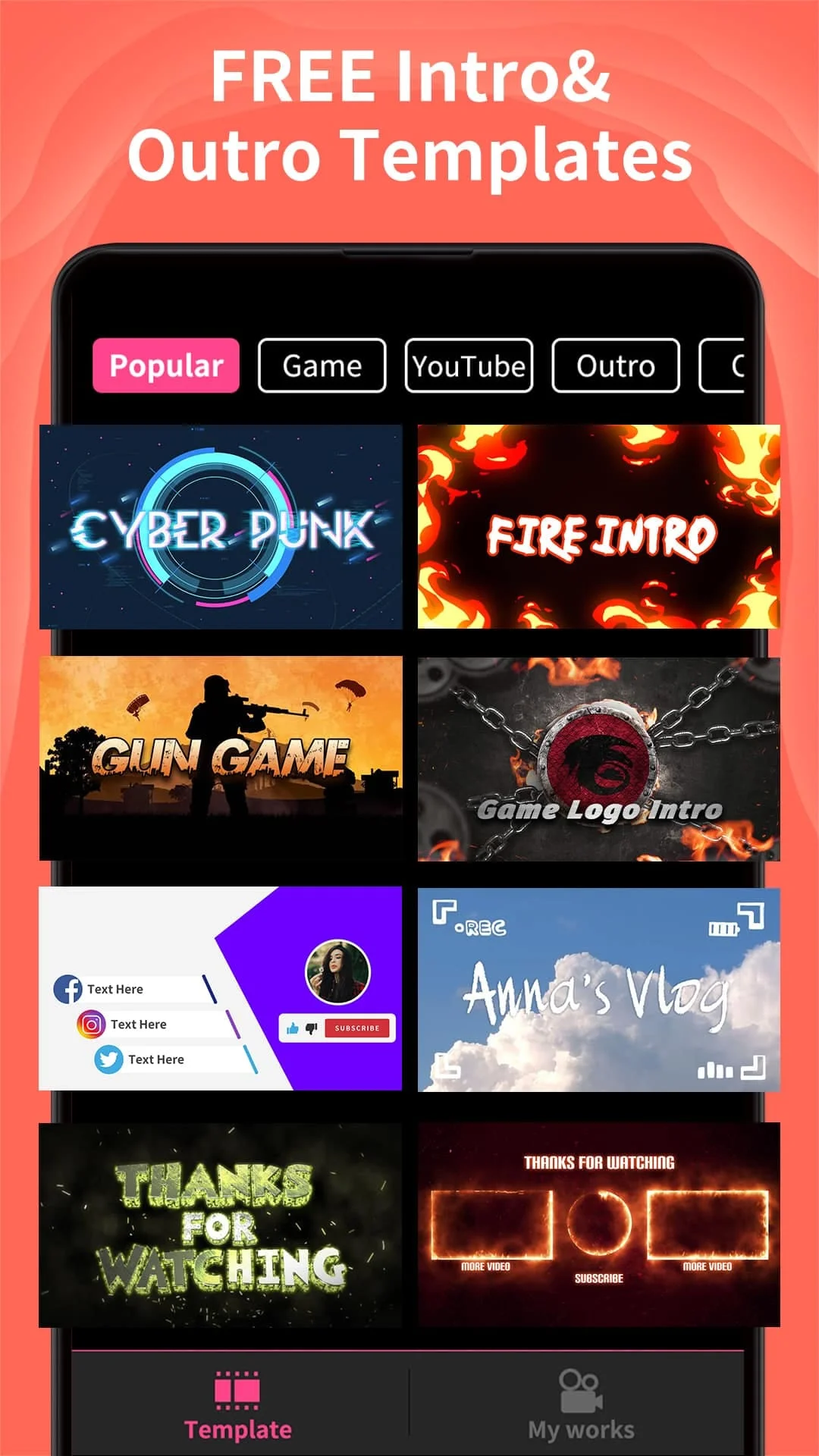 Intro Maker -video intro outro Screenshot 1