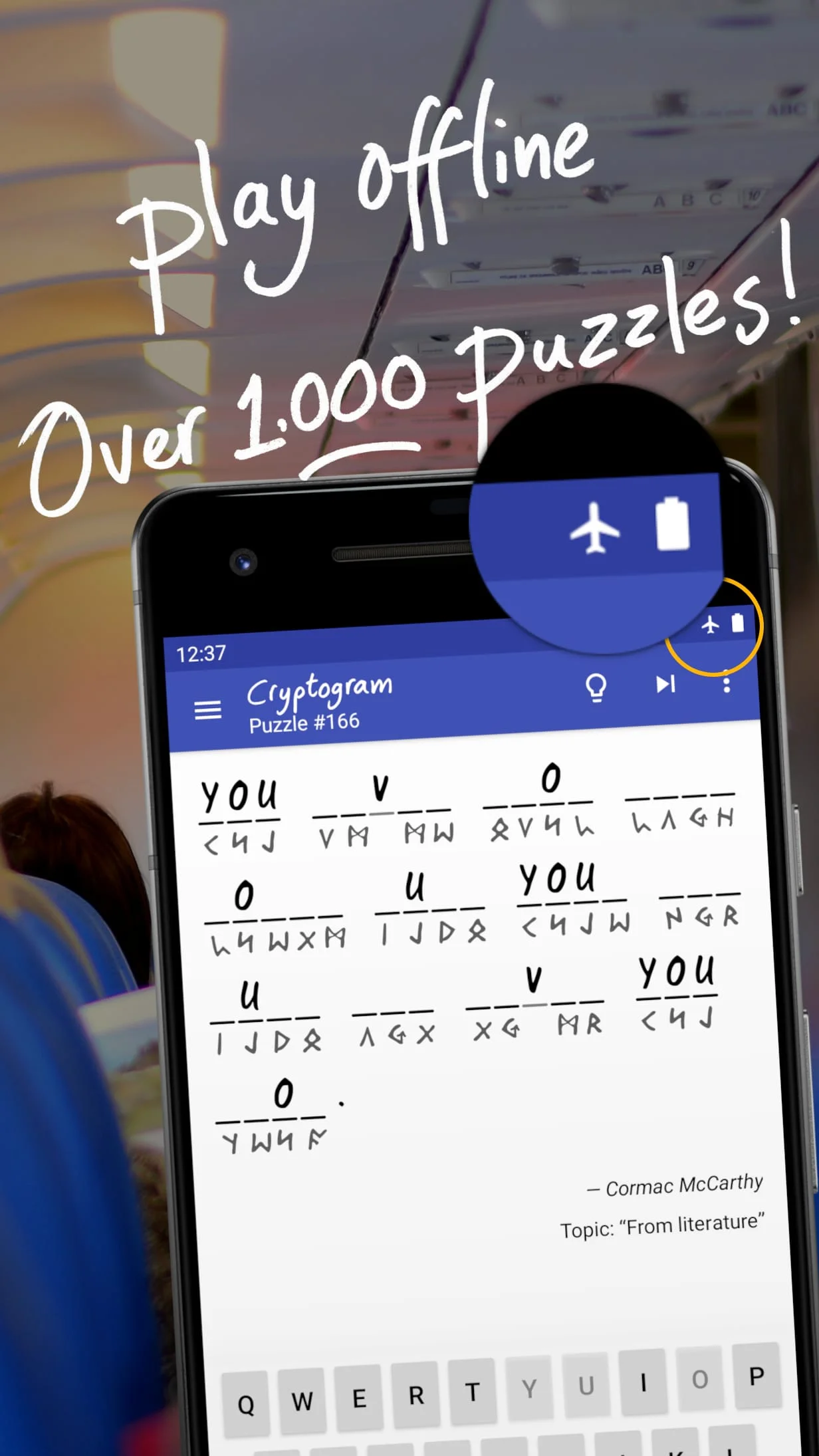 Cryptogram - puzzle quotes Screenshot 3